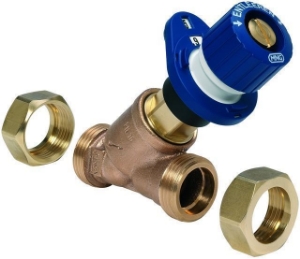 Picture of Honeywell Resideo Strangregulier- und Absperrventil Kombi-3-Plus BLAU, für den Rücklauf  V5010X0032