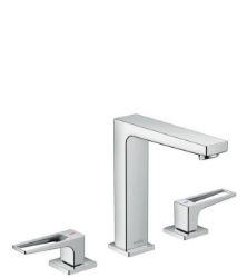 Bild von HANSGROHE Metropol 3-Loch Waschtischarmatur 160 mit Bügelgriffen und Push-Open Ablaufgarnitur, 74515000