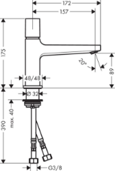 Bild von HANSGROHE Metropol Select-Waschtischmischer 100 mit Push-Open Ablaufgarnitur, 32570000