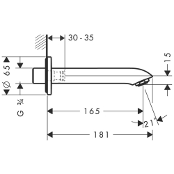 Bild von HANSGROHE Metris Wanneneinlauf,  31494000