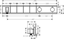 Bild von HANSGROHE RainSelectFertigset Unterputz für 4 Verbraucher,  15357000