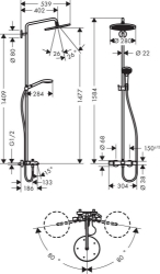 Bild von HANSGROHE Croma Select 280 Air 1jet Showerpipe Wanne,  26792000