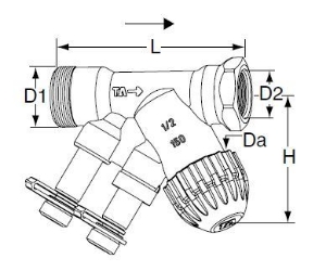 Picture of IMI Hydronic Engineering Kompaktregelventil TBV-C NF DN 15 AG/AG, Art.Nr. : 52134215