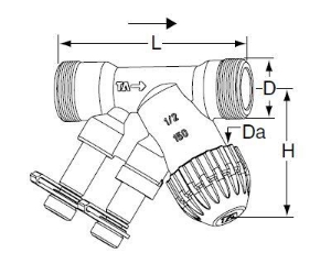Picture of IMI Hydronic Engineering Kompaktregelventil TBV-C LF DN 15 AG/AG, Art.Nr. : 52133315