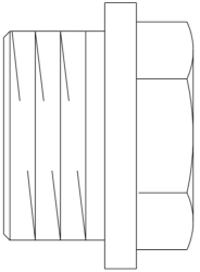 Picture of OVENTROP Blindstopfen G ¾ AG, PN 10, selbstdichtend, Messing, vernickelt, Art.Nr. : 1101706
