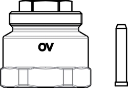 Picture of OVENTROP Adapter mit Spindel für „Cocon QTZ“, Verlängerung = 25 mm, Art.Nr. : 1149190