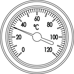 Picture of OVENTROP Thermometer für „Regumat“ und „Regusol“ DN 20, rot, Art.Nr. : 1351702