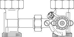 Picture of OVENTROP Dreiwegemischer für „Regumat M3“ DN 25, G 1 1/2 AG x G 1 1/2 ÜM, mit manuell einstellbarem Bypass, Art.Nr. : 1350281