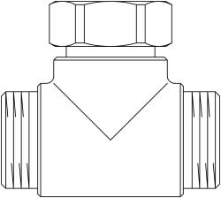 Picture of OVENTROP T-Stück für Kesselverrohrung G 1 x G 1 ÜM x G 1, Art.Nr. : 1359081
