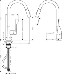 Picture of AXOR Citterio Einhebel-Küchenmischer mit Ausziehbrause, Art.Nr. 39835000