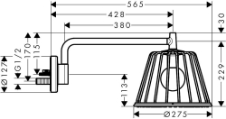 Picture of AXOR LampShower/Nendo LampShower 275 1jet mit Brausearm, Art.Nr. 26031000