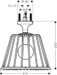 Picture of AXOR LampShower/Nendo LampShower 275 1jet mit Deckenanschluss, Art.Nr. 26032000