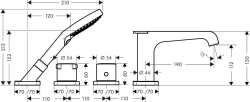 Picture of AXOR Citterio E 4-Loch Fliesenrandarmatur mit Thermostat, Art.Nr. 36410000