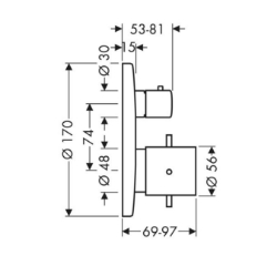 Picture of AXOR Starck Thermostat Unterputz mit Ab- und Umstellventil, Art.Nr. 10720000