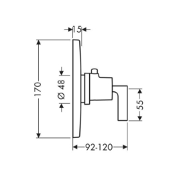 Picture of AXOR Citterio Thermostat Highflow 59 l/min Unterputz mit Hebelgriff, Art.Nr. 39711000