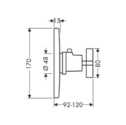 Picture of AXOR Citterio Thermostat Highflow 59 l/min Unterputz mit Kreuzgriff, Art.Nr. 39716000