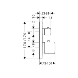 Picture of AXOR Citterio M Thermostat Unterputz mit Ab- und Umstellventil, Art.Nr. 34725000