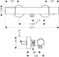 Picture of AXOR Citterio M Brausenthermostat Aufputz, Art.Nr. 34635000