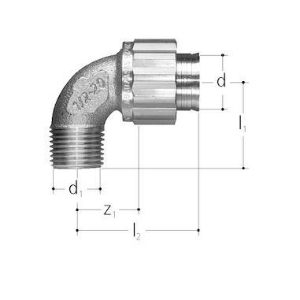 Picture of JRG Sanipex Bogen mit Aussengewinde, d  (mm) :20, Art.Nr. : 5524.922