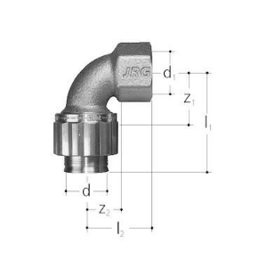 Picture of JRG Sanipex Bogen mit Innengewinde, d  (mm) :20, Art.Nr. : 5521.921