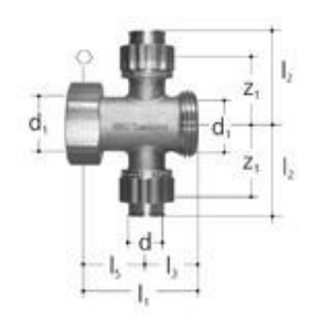 Picture of JRG Sanipex Doppelverteiler 1-fach, d 16mm, Art.Nr. : 5419.116