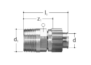 Picture of JRG Sanipex Übergang mit Aussengewinde, d 20(mm), GN 3/4, Art.Nr. : 5480.922
