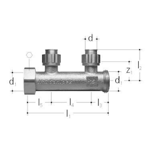 Picture of JRG Sanipex Verteiler 2-fach, d 12mm, Art.Nr. : 5421.012