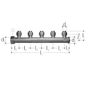 Picture of JRG Sanipex Verteiler 5-fach, d 16mm, Art.Nr. : 5424.016
