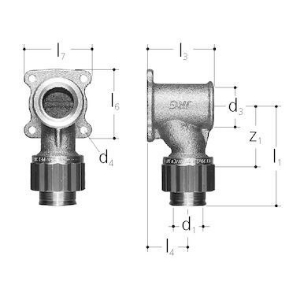 Picture of JRG Sanipex Winkel mit Flansch,  d  (mm) :20, Art.Nr. : 5535.714