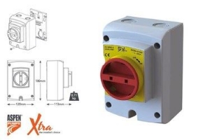 Picture of Aspen Pumps REPARATURSCHALTER FÜR KLIMAGERÄTE 4-POLIG - 40A - 120X113X180 MM , alte Kode : LAC-342/N, Art.Nr. :ASP-2440-000