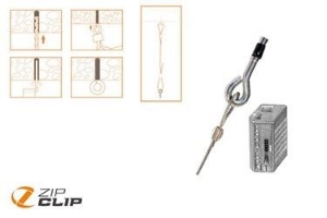 Picture of Zip-Clip SEILAUFHÄNGUNG MIT BETONANKER 3 METER - BELASTUNG 50KG - 10 STUCK , alte Kode : ZIP-203B, Art.Nr. :ZCC-2003-873