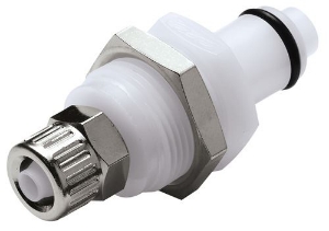 Picture of CPC Kupplungen 8mm PTF Non-Valved Panel Mount Acetal Coupling Insert- 25 Stk,  Art.Nr. : PLC400M8