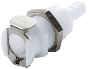 Picture of CPC Kupplungen 1/4 Hose Barb Valved Panel Mount Acetal Coupling Body- 25 Stk,  Art.Nr. : PLCD16004