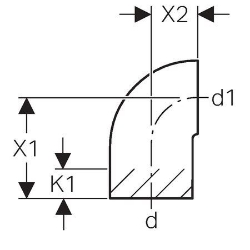 Picture of  Geberit PE Bogen 90° reduziert,  DN:60 / 56, d[mm]:63, d1[mm]:56 , Art.Nr. : 364.063.16.1
