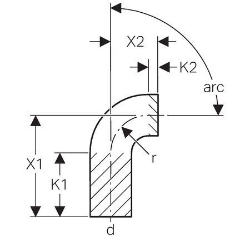 Picture of  Geberit PE Bogen mit langem Schenkel,  Winkel: 30°, DN:100, d[mm]:110, X1[cm]:19.5 , Art.Nr. : 367.030.16.1
