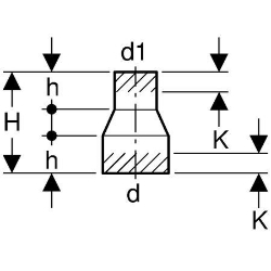 Picture of  Geberit PE Reduktion zentrisch,  DN:70 / 50, d[mm]:75, d1[mm]:50 , Art.Nr. : 365.560.16.1