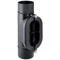 Picture of  Geberit PE Reinigungsstück 90° mit ovaler Serviceöffnung,  DN:100, d[mm]:110, A[cm]:12 , Art.Nr. : 367.454.16.1