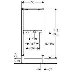 Picture of Geberit Duofix Element für Dusche und Badewanne, 98–112 cm, Wandarmatur Aufputz, Art.Nr. : 111.764.00.1