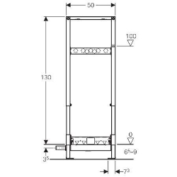 Picture of Geberit Duofix Element für Dusche, 130 cm, mit Wandablauf, Wandarmatur Aufputz, für Estrichhöhe am Einlauf 65–90 mm, Art.Nr. : 111.589.00.1