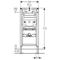 Picture of Geberit Duofix Element für Urinal, 112 cm, Tamaro S60, Art.Nr. : 111.629.00.1