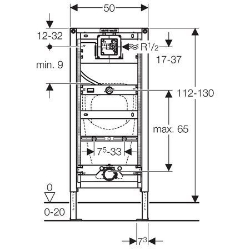 Picture of Geberit Duofix Element für Urinal, 112–130 cm, universell, Art.Nr. : 111.621.00.1