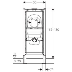 Picture of Geberit Duofix Element für Urinal, 112–130 cm, universell, für 0-Liter-Urinale, Art.Nr. : 111.668.00.1