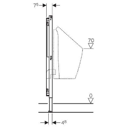 Picture of Geberit Duofix Element für Urinal, 112–130 cm, universell, für 0-Liter-Urinale, Art.Nr. : 111.668.00.1