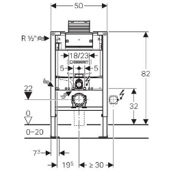 Picture of Geberit Duofix Element für Wand-WC, 82 cm, mit Omega Unterputzspülkasten 12 cm, Art.Nr. : 111.005.00.1