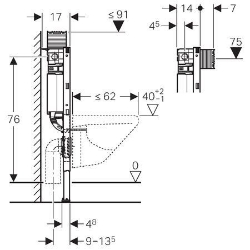 Picture of Geberit Duofix Element für Wand-WC, 82 cm, mit Omega Unterputzspülkasten 12 cm, Art.Nr. : 111.005.00.1