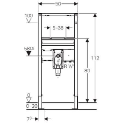 Picture of Geberit Duofix Element für Waschtisch, 112 cm, Standarmatur mit Unterputzfunktionsbox, mit Unterputzsiphon, Art.Nr. : 111.557.00.1