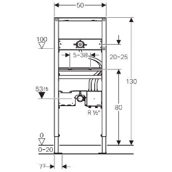 Picture of Geberit Duofix Element für Waschtisch, 130 cm, Wandarmatur mit Unterputzfunktionsbox, Art.Nr. : 111.559.00.1