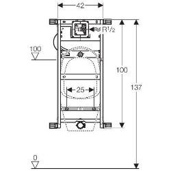 Picture of Geberit Kombifix Element für Urinal, 137 cm, Tamaro, Art.Nr. : 457.610.00.1
