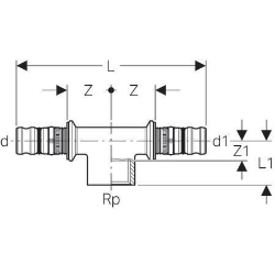 Picture of Geberit Mepla T-Stück mit Innengewinde, DN 15 / 15 / 15, d 20 mm, Art.-Nr. 602.360.00.5