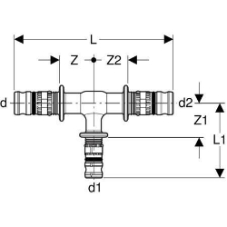 Picture of Geberit Mepla T-Stück reduziert, DN 15 / 12 / 15, d 20 mm, Art.-Nr. 622.311.00.5